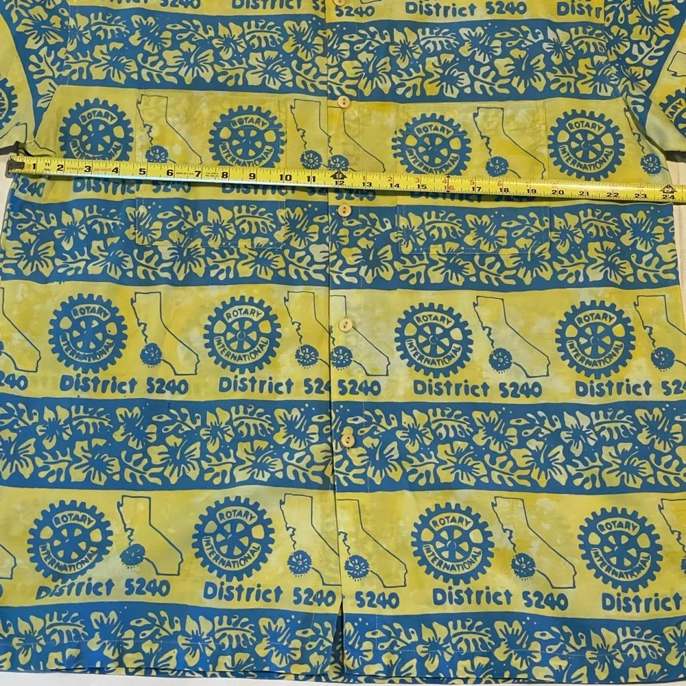 Rum reggae button up‎ shirt mens XL blue/yellow